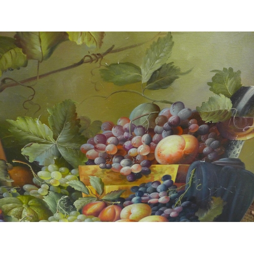 358A - A PAIR OF LATE 20TH CENTURY OILS ON CANVAS, PAINTINGS OF FRUIT, 76 X 102CM