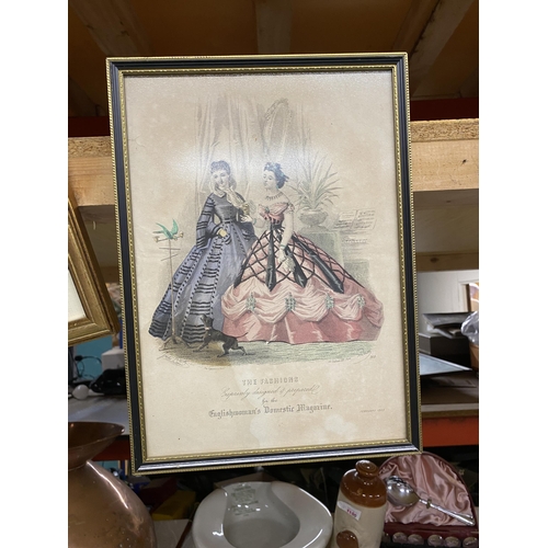 1093 - A COLLECTION OF FRAMED VICTORIAN 'THE FASHIONS' ENGRAVINGS