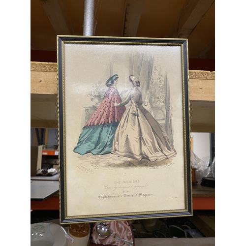 1093 - A COLLECTION OF FRAMED VICTORIAN 'THE FASHIONS' ENGRAVINGS