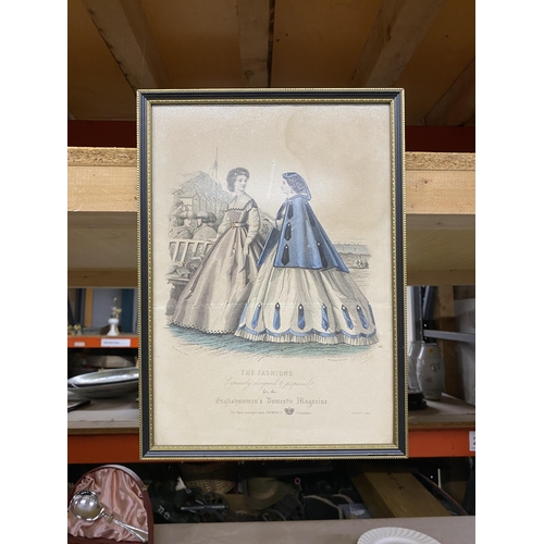 1093 - A COLLECTION OF FRAMED VICTORIAN 'THE FASHIONS' ENGRAVINGS