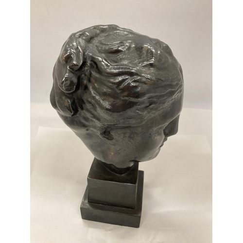 4A - A BRONZE BUST OF HYGIEIA THE GREEK GODDESS OF HEALTH