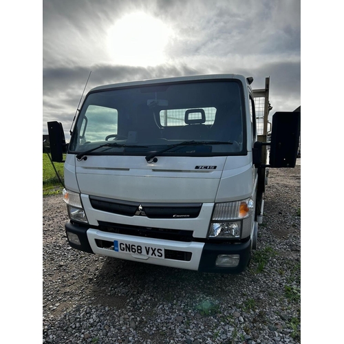 186 - MITSUBISHI FUSO CANTER 7C1534 DROPSIDE LORRY EURO VI C GN68VXS FIRST REG 2019 MOT AUGUST 2024 HAD FU... 