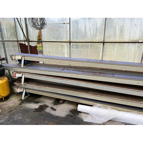 304 - 9 DA ROS 6 METER CONVEYORS 3 PHASE 5 BELIEVED TO WORK TO FOR SPARES WITH STANDS + VAT TO BE COLLECTE... 