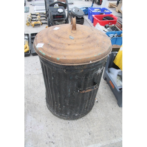 910 - STEEL DUST BIN  NO VAT