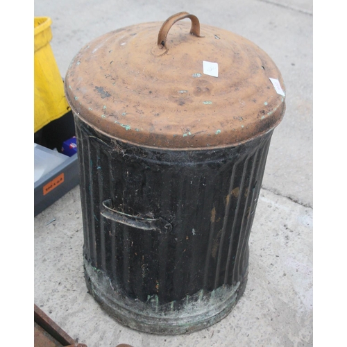 910 - STEEL DUST BIN  NO VAT