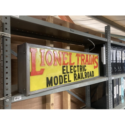 360A - A LIONEL TRAINS ELECTRIC MODEL RAILROAD ILLUMINATED LIGHTBOX SIGN