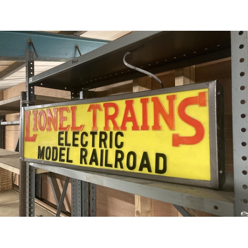 360A - A LIONEL TRAINS ELECTRIC MODEL RAILROAD ILLUMINATED LIGHTBOX SIGN