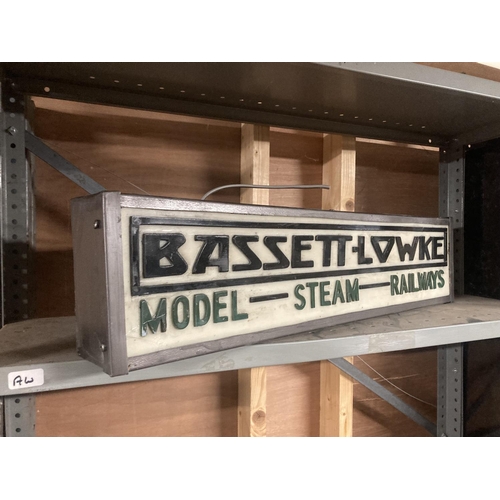 420A - A BASSETT LOWKE MODEL STEAM RAILWAYS ILLUMINATED LIGHT BOX SIGN