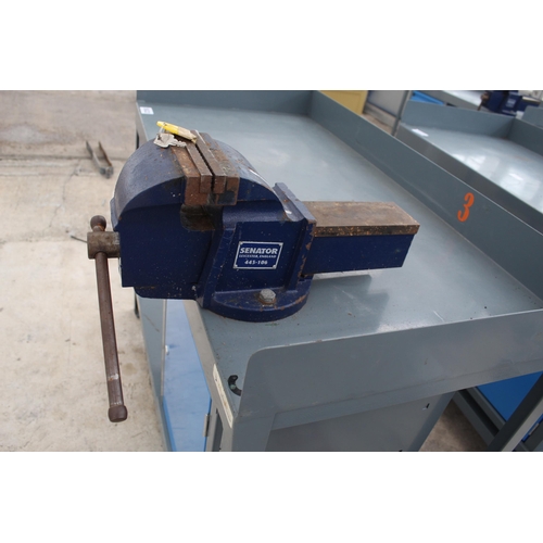 106 - WORK BENCH VICE AND STORAGE  NO VAT