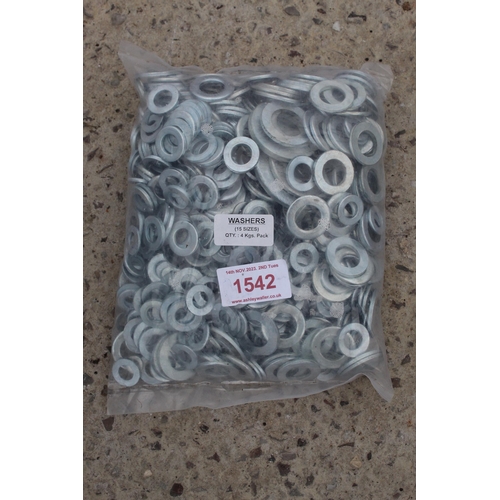 1542 - BAG OF MIXED WASHERS  + VAT