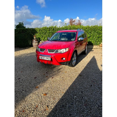 191 - A 2007 MITSUBISHI OUTLANDER WARRIOR, REGISTRATION DC07 FPZ, 2.0 LITRE DIESEL, MANUAL TRANSMISSION, 7... 