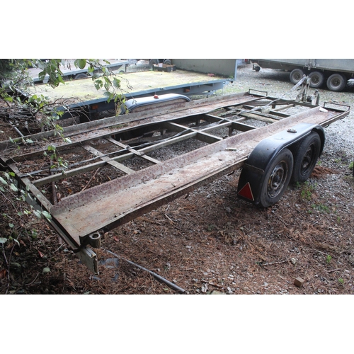 215 - TWIN AXLE TRANSPORT TRAILER WITH WINCH LOAD AREA 14'X6' NO VAT