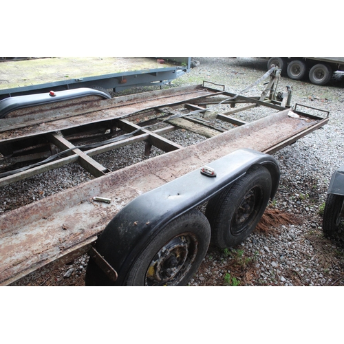 215 - TWIN AXLE TRANSPORT TRAILER WITH WINCH LOAD AREA 14'X6' NO VAT