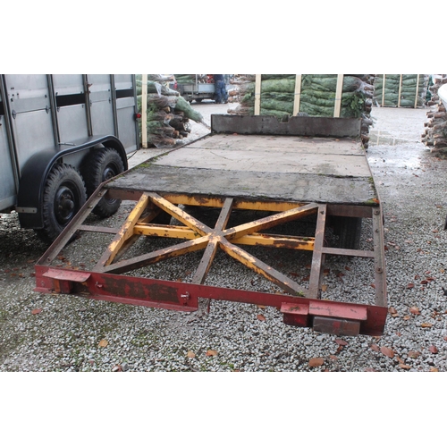 221 - BEAVER TAIL CAR TRAILER TWIN AXLE WITH RAMPS IN WORKING ORDER NO VAT