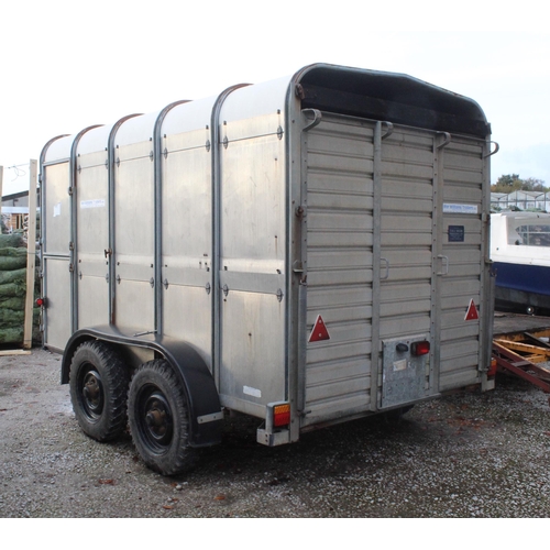 223 - IFOR WILLIAMS TWIN AXLE STOCK TRAILER IN GOOD CONDITION  NO VAT