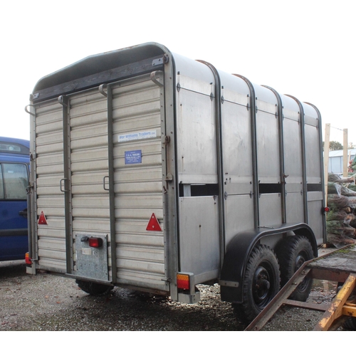 223 - IFOR WILLIAMS TWIN AXLE STOCK TRAILER IN GOOD CONDITION  NO VAT