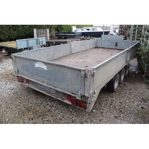 227 - GRAHAM EDWARDS TRI AXLE TRAILER GOOD BRAKES TYRES & LIGHTS NO VAT