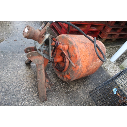 241 - A HYDRAULIC CEMENT MIXER ON A FRAME WORKING NO VAT