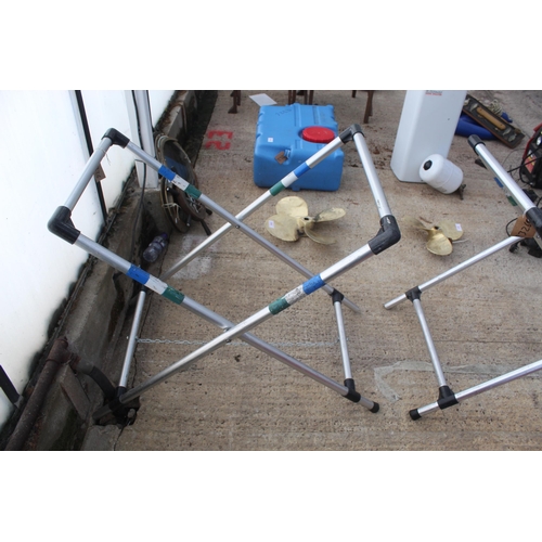 388 - 3 ALUMINIUM TRESTLES  NO VAT