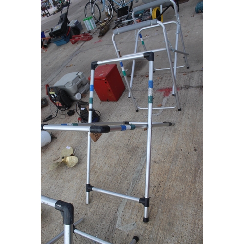 388 - 3 ALUMINIUM TRESTLES  NO VAT