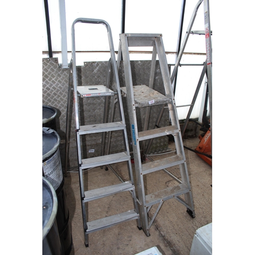 428 - SET OF 3 ALUMINIUM STEP LADDERS  NO VAT