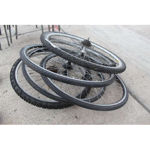 433 - 6 BIKE WHEELS  NO VAT