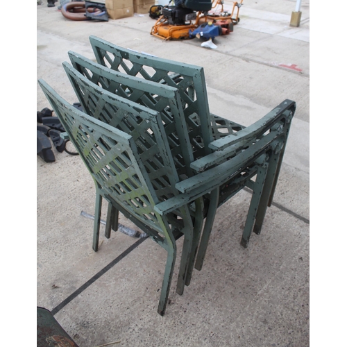 435 - SET OF 4 ALUMINIUM GARDEN CHAIRS  NO VAT