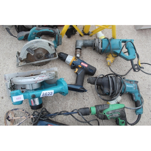 455 - QUANTITY OF POWER TOOLS  TO INCLUDE MAKITA NO VAT