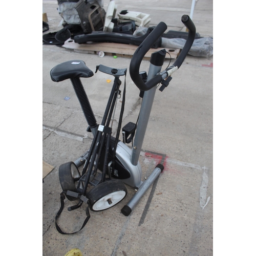 471 - GOLF TROLLEY , EXCERCISE BIKE  NO VAT