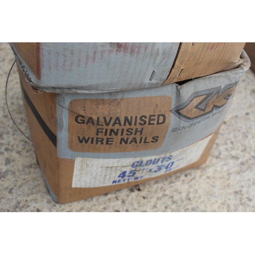 489 - 2 BOXES OF GALVANIZED WIRE CLOUT NAILS  NO VAT