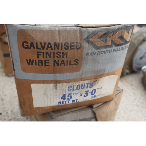 490 - 2 BOXES OF GALVANIZED EIRE CLOUT  NAILS  NO VAT