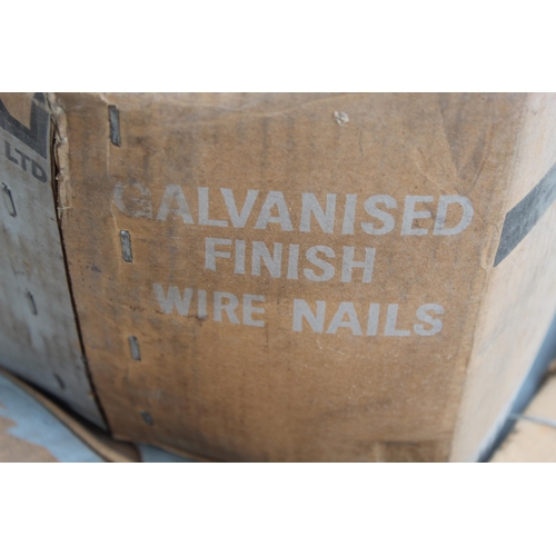 496 - 2 BOXES OF GALVANISED WIRE CLOUT NAILS  NO VAT