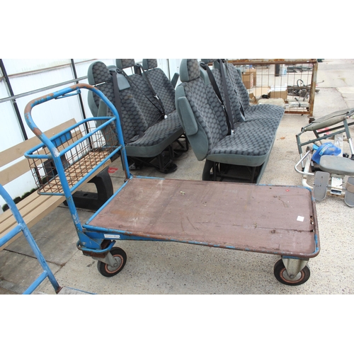 537 - 2 FOUR WHEEL TROLLEYS  NO VAT