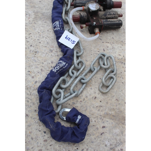 544 - 2 CHAINS, 2 AIR COMPRESSOR GAUGES  + VAT