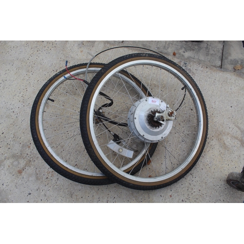 557 - 2 WHEELS FOR ELECTRIC BIKE (WORKING)  NO VAT