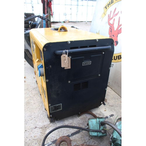 618 - KIPOR YELLOW DIESEL GENERATOR KDE 6700 TA  NO VAT