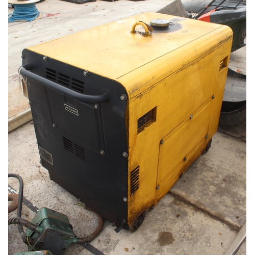 618 - KIPOR YELLOW DIESEL GENERATOR KDE 6700 TA  NO VAT