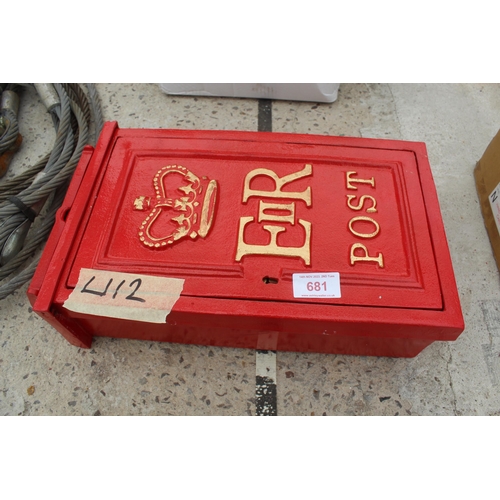 681 - RED ER POST BOX  + VAT