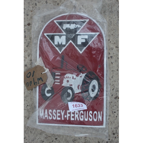 1633 - CAST IRON MASSEY FERGUSON SIGN  NO VAT