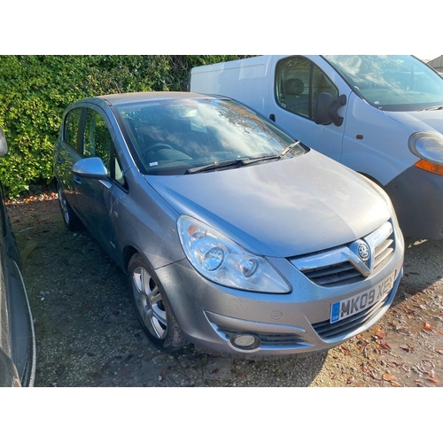 183 - VAUXHALL CORSA 5 DOORS PETROL 1.4 COLOUR SILVER MILEAGE 52890 REGISTRATION MK09XEY (2009) 2 KEYS NEW... 