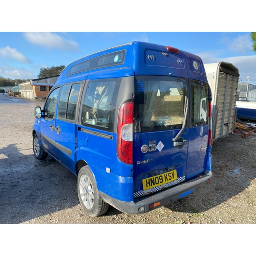 195 - FIAT DOBLO, 5 DOOR, MANUAL, DIESEL, BLUE,  HN09KSV (2009) MOT EXPIRED, MILEAGE 146806, SOME SERVICE ... 