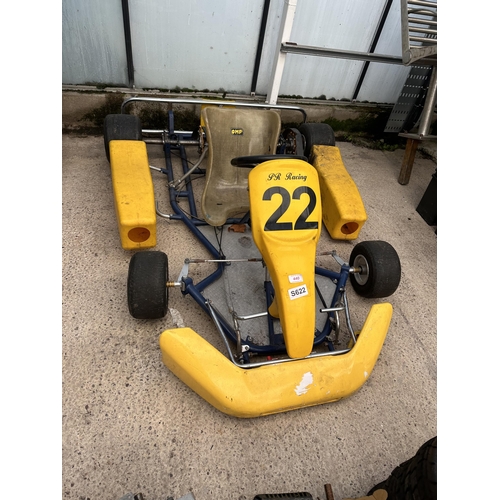 440 - GO KART,2 HONDA ENGINES, SPARE WHEELS ETC. AND TROLLEY  NO VAT