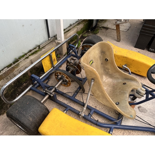 440 - GO KART,2 HONDA ENGINES, SPARE WHEELS ETC. AND TROLLEY  NO VAT