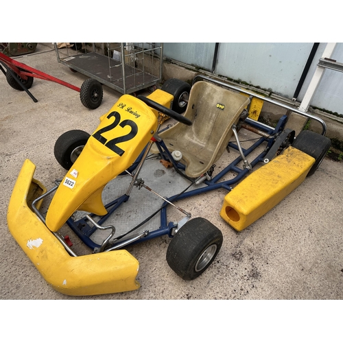 440 - GO KART,2 HONDA ENGINES, SPARE WHEELS ETC. AND TROLLEY  NO VAT