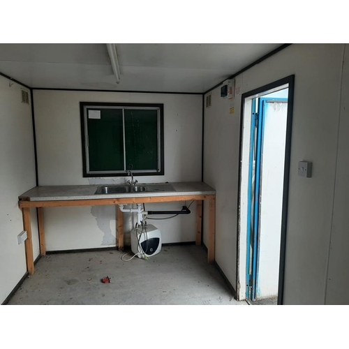 276 - A 20' SHIPPING CONTAINER CLEAN & TIDY BOARDED OUT SINK LIGHTS ETC NO LEAKS SHUTS & LOCKS 2 WINDOWS W... 