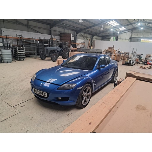 196 - MAZDA COUPE RX-8 231 PS AG53FEX FIRST REG 06/02/04 BEEN IN STORAGE FOR 3 YEARS DOES START BUT TO BE ... 