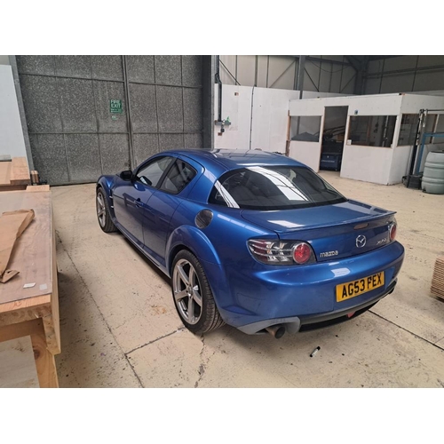 196 - MAZDA COUPE RX-8 231 PS AG53FEX FIRST REG 06/02/04 BEEN IN STORAGE FOR 3 YEARS DOES START BUT TO BE ... 