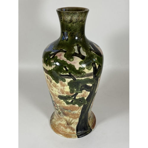 57 - A COBRIDGE STONEWARE LIMITED EDITION FARMING SCENE VASE DESIGNED BY ANJI DAVENPORT, NO. 73/150, SECO... 