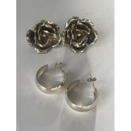 598 - A BAG OF SILVER EARRINGS