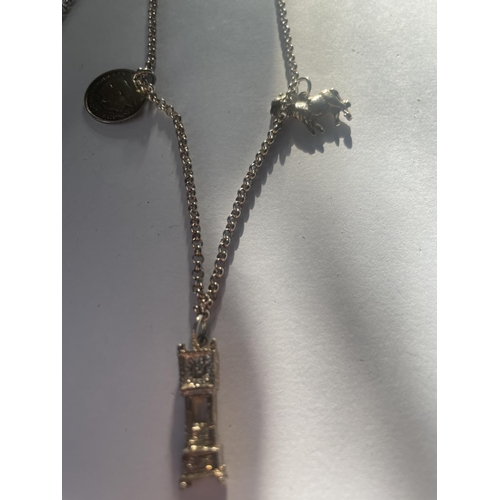 602 - A SILVER CHARM NECKLACE